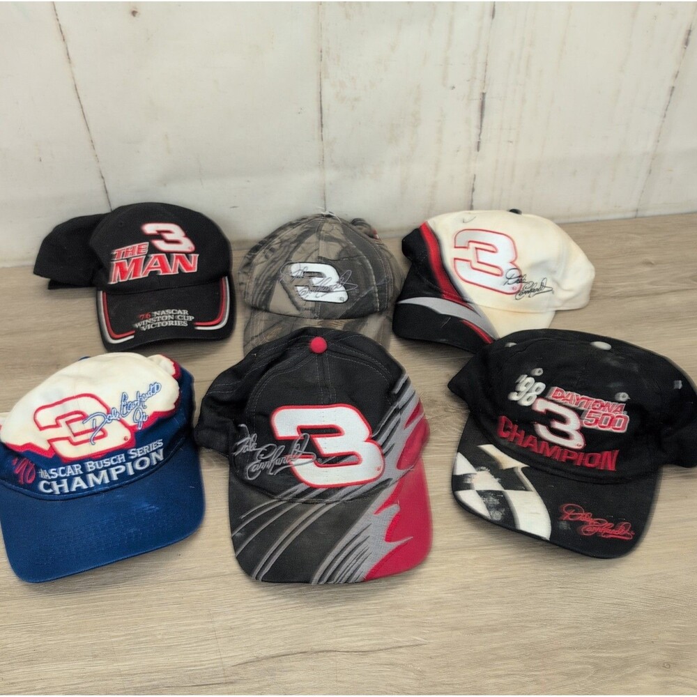 Dale Earnhardt Sr & JR NASCAR Hat Lot of 6 **Need Cleaning** #3 Winston Cup